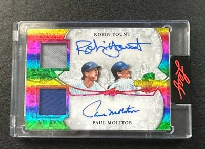 Robin Yount Paul Molitor 2025 LEAF SPECTACULAR Auto 3/3 Autograph Rainbow - Image 1 of 2