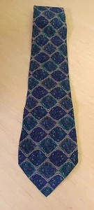 VALENTINO Cravatte Tie 100% Silk Made in Italy Designer Purple/Green Print - Picture 1 of 2