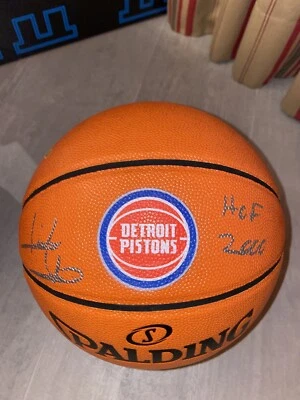 Bola de pistones Spalding autografiada por Isiah Thomas PSA ITP Foto 1 de 2