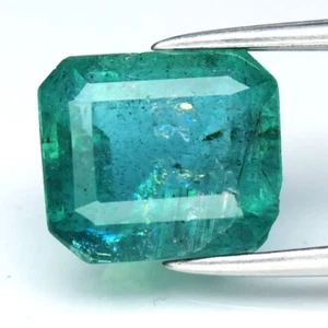 💎 2.96ct 9x7.8mm Octagon Green Emerald - Zambia Gemstone - Bild 1 von 4
