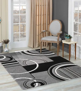 Area Rug Modern 5X7 Grey Soft Hand Carved Contemporary Floor Carpet with Premium - Picture 1 of 5