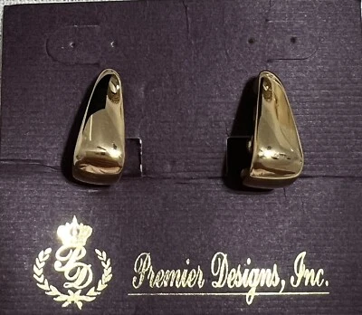 Premier Designs Jewelry ROSA Yellow Gold Plated Pierced Earrings New - Image 1 of 4