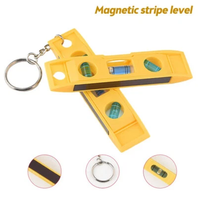1x Magnetic 3 Bubble Level Mini Keychain Bubble Spirit Level Leveling Gradienter - Image 1 of 4