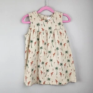 Velvet Fawn Sleeveless dress girls sz 6 palm trees parrot - Picture 1 of 9