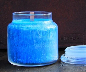 Handmade 700g PEPPERMINT BLUE GUM Essential Oil TIMBER WOODEN WICK JAR CANDLE - Picture 1 of 24