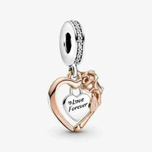 SALE 40% OFF Pandora Heart LOVE FOREVER Dangle Charm NEW 789290C01 FREE SHIPPING - Picture 1 of 3