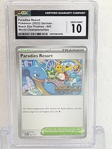 2023 Pokemon Paraside Resort German Black Star Promo World Championship CGC 10 - Picture 1 of 5