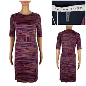 Trina Turk Damen 2 Ponte Jacquard Monarch Kleid in Weinbeere Etui 138730 gebraucht, in einwandfreiem Zustand - Bild 1 von 11