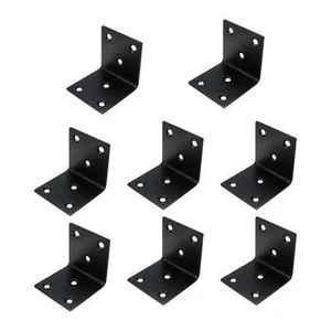 8 Pcs Stainless Steel Black Corner Brace Brackets Heavy Duty Right Angle Shel... - Picture 1 of 3