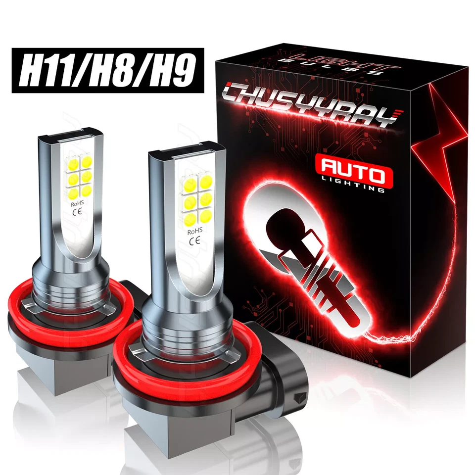 2x H8 H11 H16 6000k LED Fog Driving Light Bulbs For Acura CSX 2006-2010 2011 - Image 1 of 4