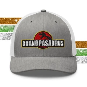 Best Grandpa Dinosaur Grandpasaurus Retro Trucker Hat - Picture 1 of 80