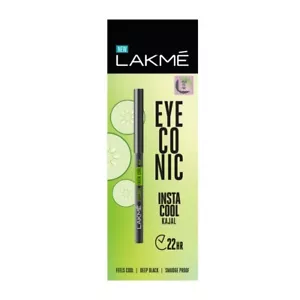 LAKMÉ Eyeconic Insta Cool Kajal, Trucco occhi nero lunga durata, lucido, 0,35 G - Foto 1 di 7