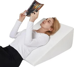 Memory Foam Bed Wedge Back Pillow, Elevated Support Cushion, Triangle Wedge Pil - Picture 1 of 8