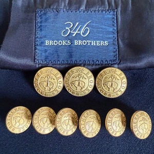 Brooks Brothers 346 Blazer Replacement Buttons Golden Fleece Sheep Complete Set - Picture 1 of 12