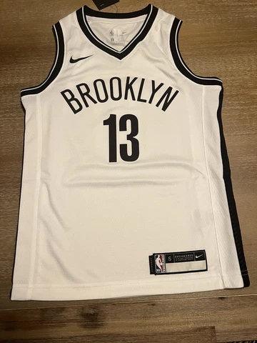 Nike Swingman Brooklyn Nets James Harden Jersey White Size Youth Small NWT Cover