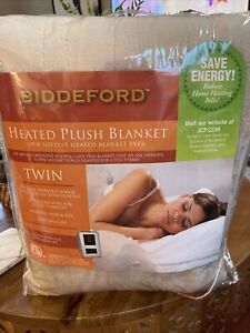 Biddeford Heated Plush Blanket Twin Beige Digital Control With Auto Off  NEW