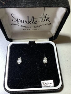 SPARKLE-ITE VINTAGE COSTUME RHINESTONE EARING 14 KT. POSTS - Picture 1 of 3