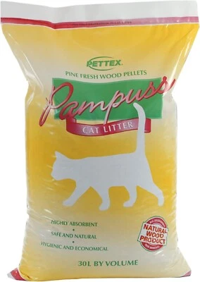 Pettex Pampuss Woodbase Cat Litter Bio-degradable - 30 Litre - Pine Fresh Scent