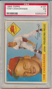 1955 Topps Tom Casagrande (Rookie Card) (#167) PSA3 PSA  - Bild 1 von 2