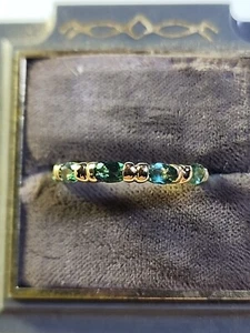 Camrose & Kross JBK Gold and simulated Emerald 10th Anniversary Band Size 9.25 - Picture 1 of 6
