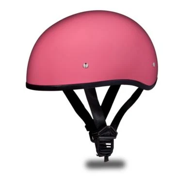 Cascos Daytona Gorra Calavera Sin Visera Alto Brillo Rosa Motocicleta DOT Casco Foto 1 de 4