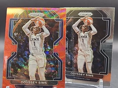 Odyssey Sims - 2022 WNBA Prizm - Ruby Wave And Base #102 - Minnesota Lynx - Image 1 of 3