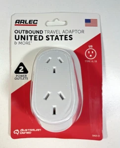 Arlec Double outlet Outbound travel adaptor for United states Type A&B 64 grams - Picture 1 of 3
