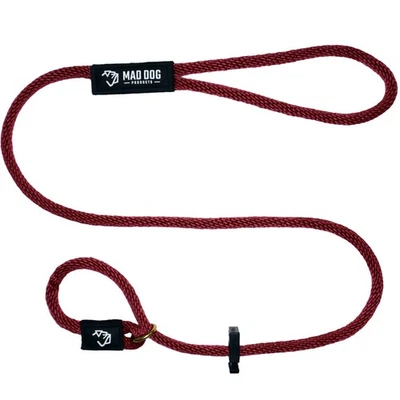 Correa inglesa para perro Mad Dog Products 1/2” x 10’ cuerda de firma borgoña Foto 1 de 4