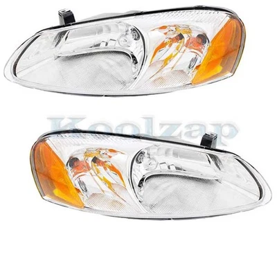 For 01-06 Stratus Sedan Headlight Headlamp Front Head Light Lamp w/Bulb PAIR SET Foto 1 de 4