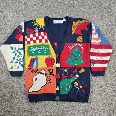 Винтажный Belle пуанты кардиган свитер взрослых большой учитель школы месяцев цветной - Изображение 1 из 4