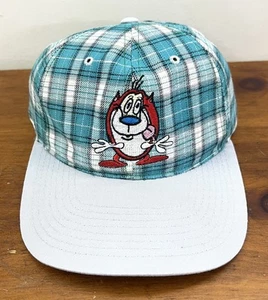 Vintage Nickelodeon Ren and Stimpy Hat American Needle 1993 Plaid Snapback - Picture 1 of 6