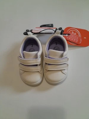 Wonder Nation Adaptive Shoes Two Strap Hook & Loop Ivory Baby Girls Size 3 - Image 1 of 4