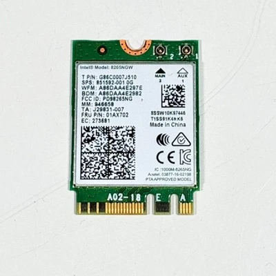 Intel 8265NGW Dual Band 2.4GHz IEEE 802.11ac 867Mbps Mini PCIe WIFI BT Card 4.2 - Image 1 of 3
