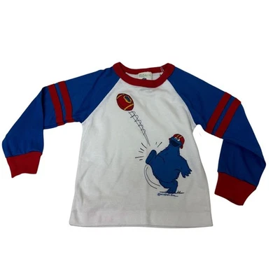 Camisa De Colección Sesame Street Cookie Monster Fútbol Raglán Manga Larga Talla 2T Foto 1 de 4