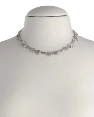 Colar Betsey Johnson Halloween colar esqueleto ossos de osso cristal novo com etiquetas - Imagem 1 de 4