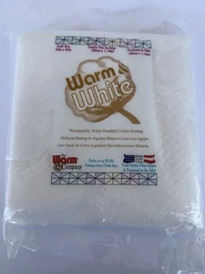 3 Packs Of Warm & White Craft Size 34"x45" White Needled Cotton Batting - Picture 1 of 5