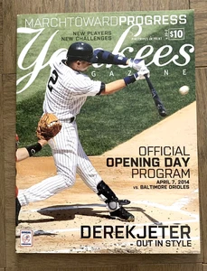 NY YANKEES PROGRAM 2014 DEREK JETER FINAL OPENING DAY MLB BASEBALL ORIOLES - Picture 1 of 2