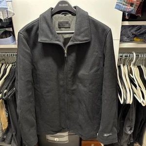 Alfani NWT Men's Wool Full Zip Black Coat Jacket Size Large - Picture 1 of 6