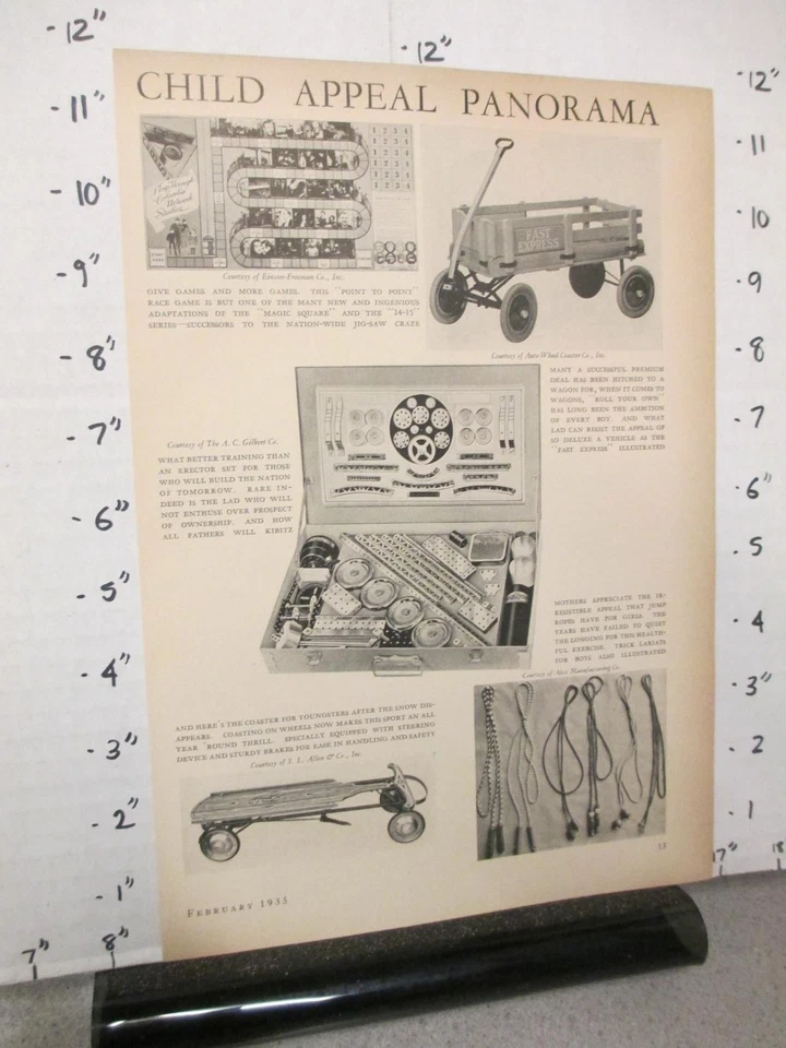 Trade Magazine Premium Ad 1935 Gilbert conjunto de montador vagão de trenó de montanha-russa rádio CBS - Imagem 1 de 1