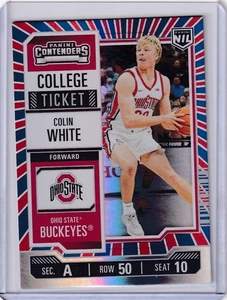 Colin White 2025 Panini NIL Ohio State Contenders #21 RWB Red White Blue Card RC - Picture 1 of 2