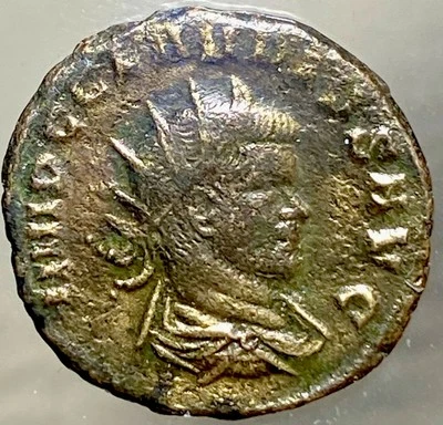 Ancient Roman Coin 268-270AD Emperor Claudius II Gothicus Virtus Aug Soldier - Image 1 of 4