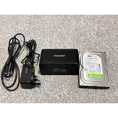 Tecknet external hard drive docking station with 1 TB western digital hard drive - Image 1 of 4