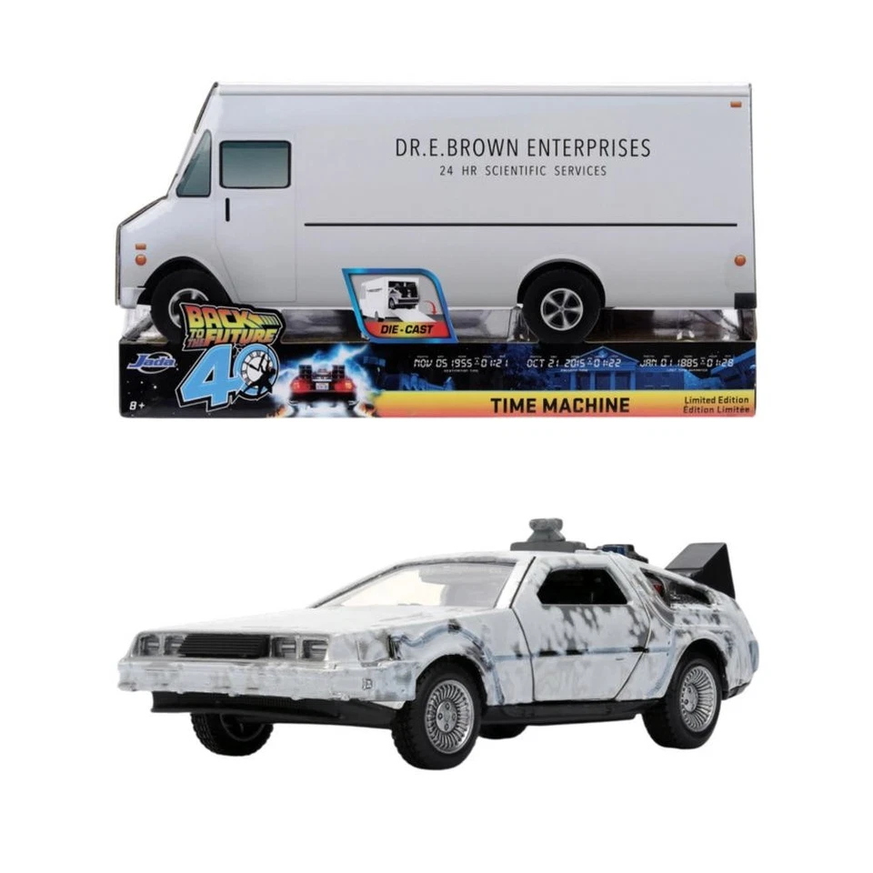 Back to the Future - 1:32 Delorean (Frost Version) with Truck Box (SDCC Exclusiv - Image 1 of 1