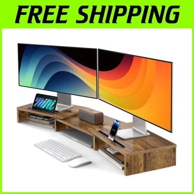 Functional Dual Monitor Stand for Office Supplies - Image 1 of 4