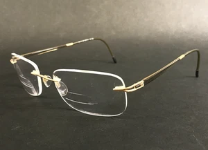 Silhouette Brille Brillengestell 7618 20 6051 Gold Braun Randlos Rechteckig 54-21-150 - Bild 1 von 11