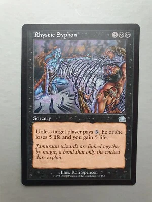 Rhystic Syphon , MTG Prophecy (2000) Uncommon Black Sorcery NM - Image 1 of 2