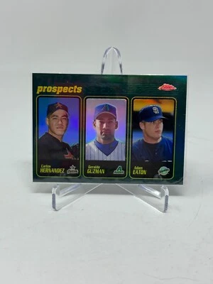 2001 Topps Chrome Baseball Hernandez Guzman Eaton Retrofractor Prospect Card 300 - Image 1 of 2