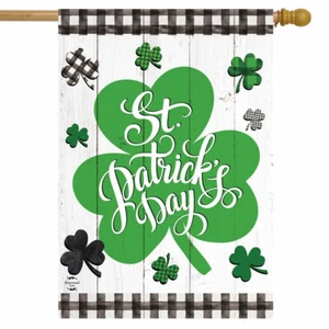 #133 KARIERTE ST. PATRICKS DAY IRISCHE SHAMROCKS HAUSFLAGGE 28X40 BANNER - Bild 1 von 1