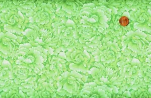 CLEARANCE - 'PEONY COLLECTION' PACKED MINT GREEN TONAL LEAVES FABRIC - KONA BAY - Picture 1 of 1
