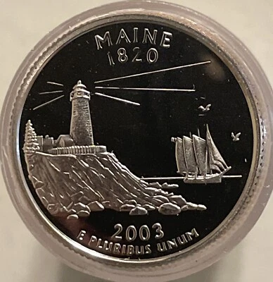 2003 S State Quarter Maine Roll Gem Cameo Clad Proof 40 US Coins From Proof Sets - Image 1 of 3